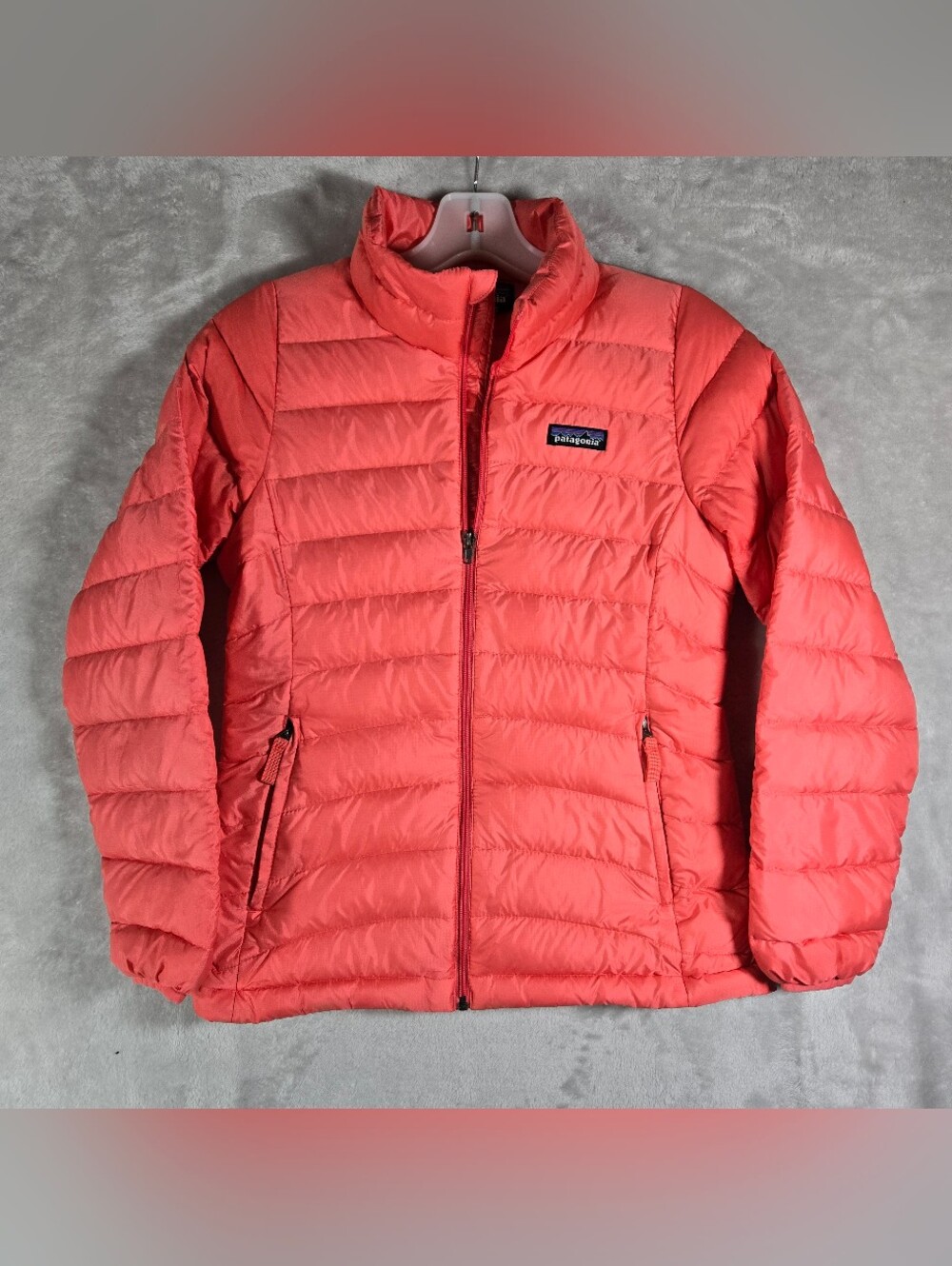 Patagonia Girls' Down Sweater Full Zip Kids Size M 10 Pink Jacket Insulated
